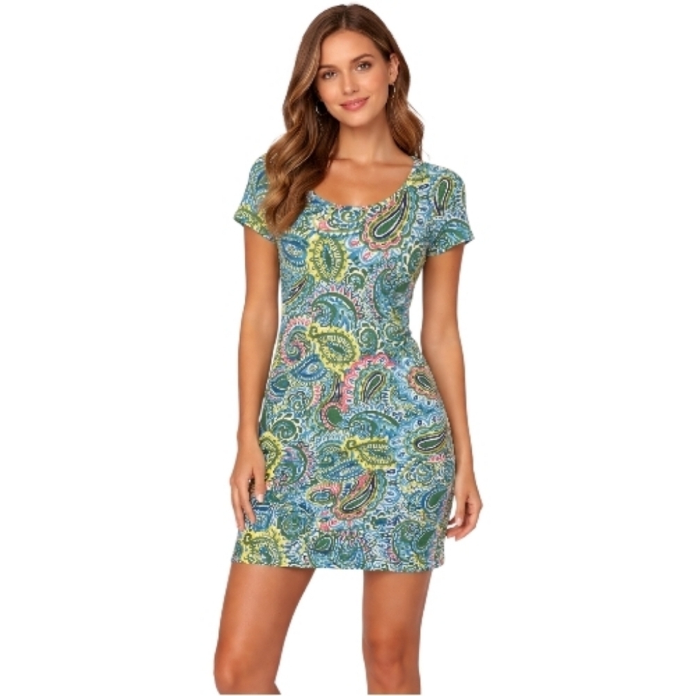 RONNI NICOLE Paisley Dress Vibrant Colors Size Small EUC